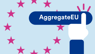 Finger tabs button saying AggregateEu