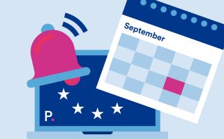 calendar showing a marked day in September