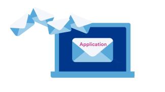 screen showing letter with writing: application